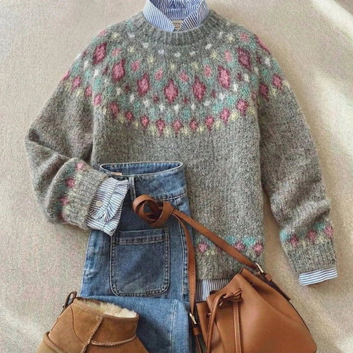 Noorse Fair Isle trui met relaxed fit