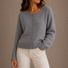Zacht vest met ronde hals en knoopsluiting