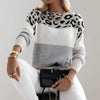 Luipaardprint colourblock trui