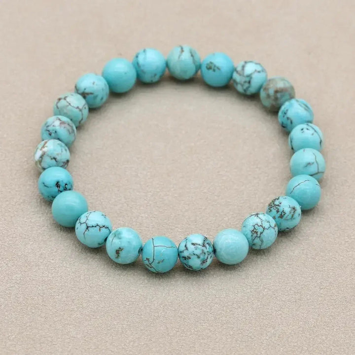 Armband van natuurlijke turkooizen kralen met stretch
