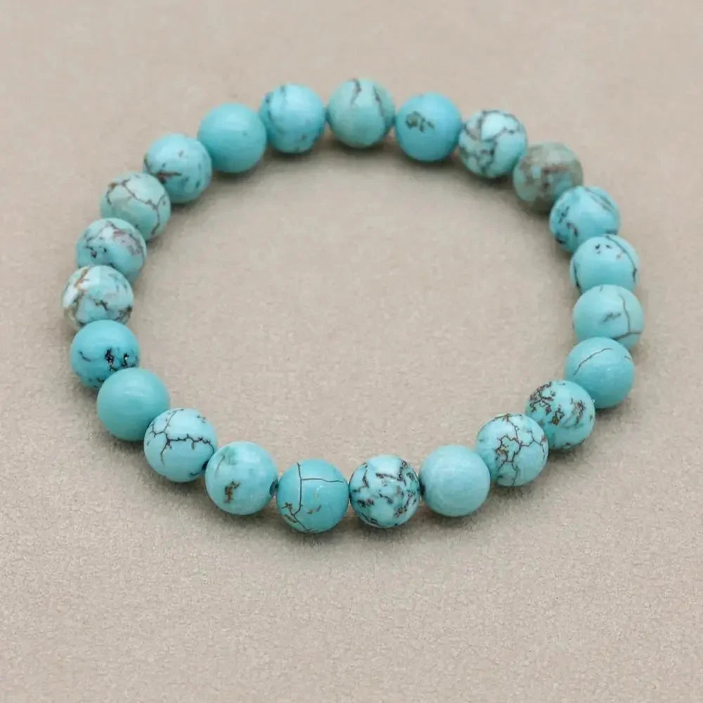 Armband van natuurlijke turkooizen kralen met stretch