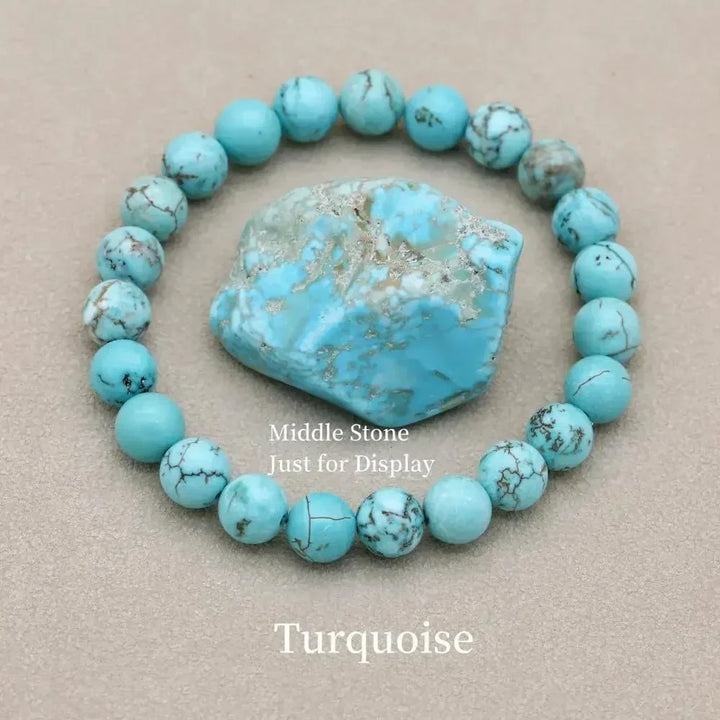 Armband van natuurlijke turkooizen kralen met stretch