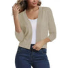 Cropped vest met open voorkant en driekwart mouwen