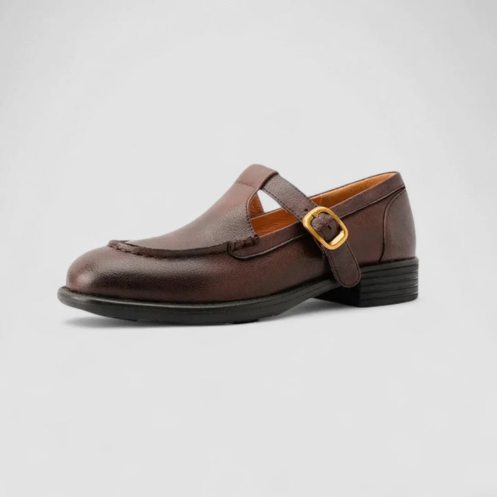 Leren Mary Jane schoenen met vierkante neus en extra demping