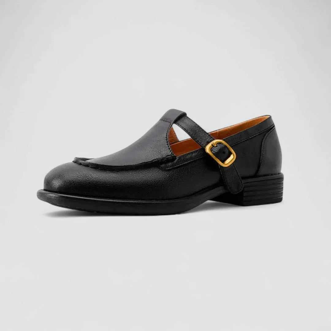 Leren Mary Jane schoenen met vierkante neus en extra demping