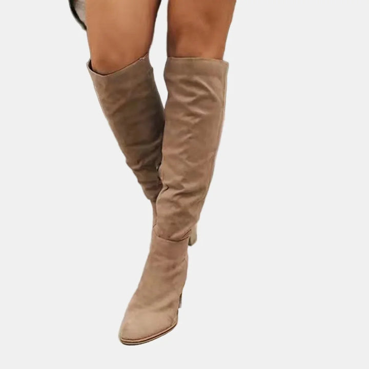 Overknee stretch laarzen met blokhak