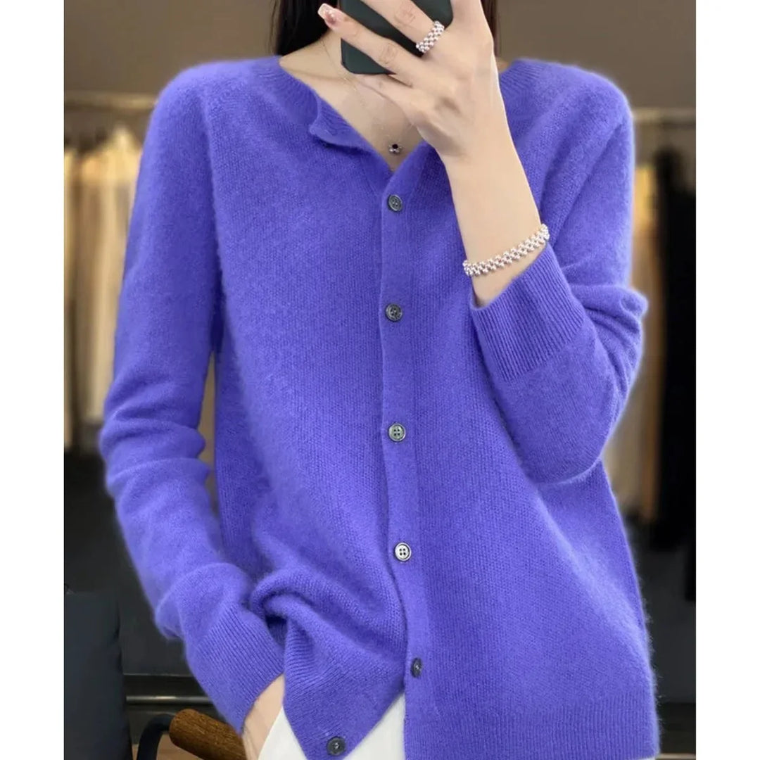 Oversized cardigan van merinowol met knoopsluiting