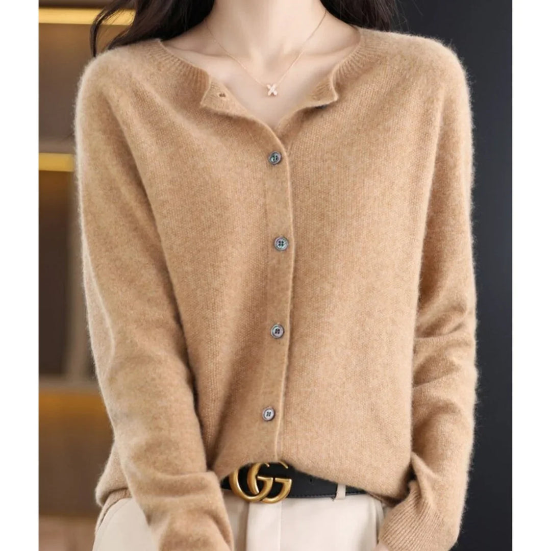 Oversized cardigan van merinowol met knoopsluiting