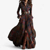 Geruite flanellen maxi-blousejurk met ceintuur