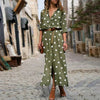 Maxi-blousejurk met stippen, lange mouwen en doorknoopsluiting