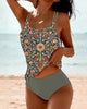 Tankiniset met bloemenprint en hoge taille slip