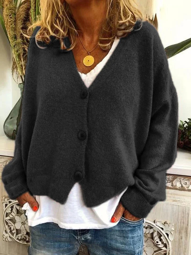 Relaxed vest met V-hals en verlaagde schouders