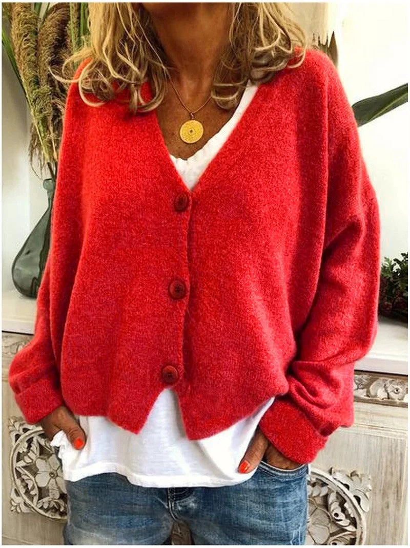 Relaxed vest met V-hals en verlaagde schouders