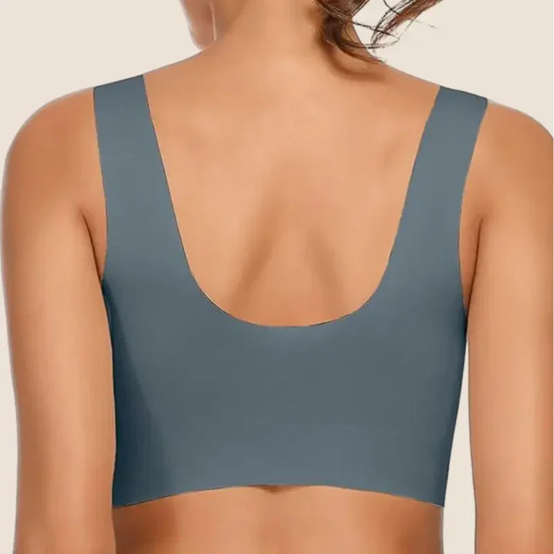 Naadloze bh met V-hals en brede pullover-bandjes