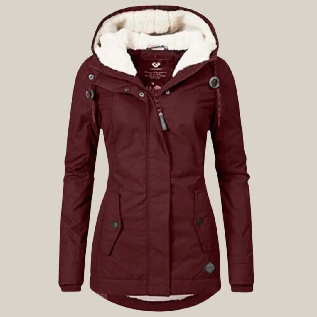 Gewatteerde winterjas met sherpa voering en capuchon