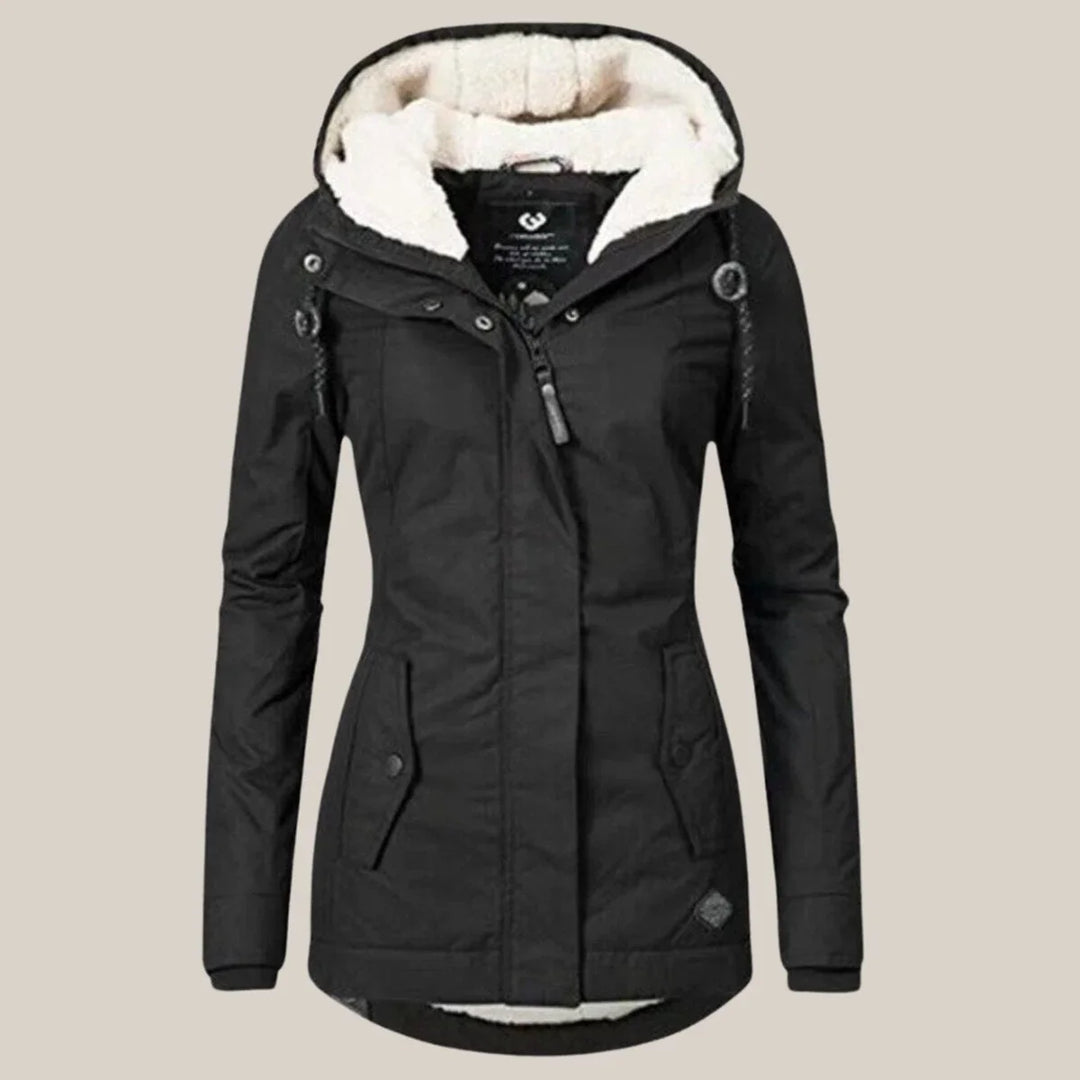 Gewatteerde winterjas met sherpa voering en capuchon