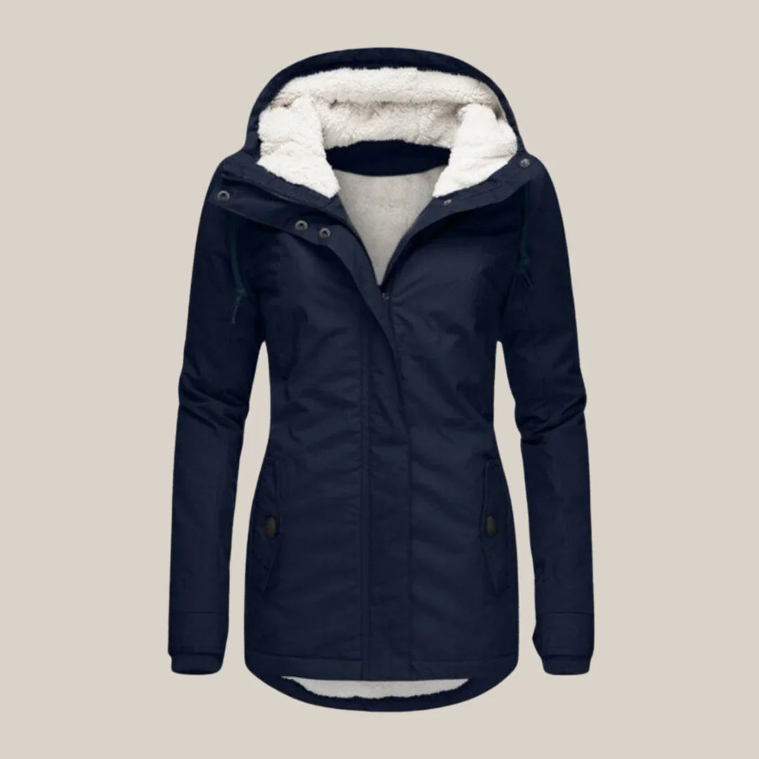 Gewatteerde winterjas met sherpa voering en capuchon