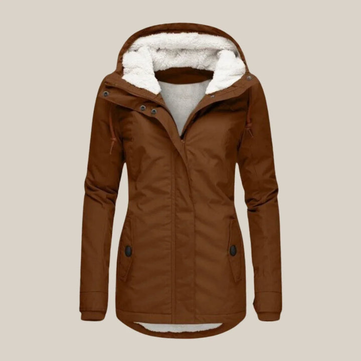 Gewatteerde winterjas met sherpa voering en capuchon