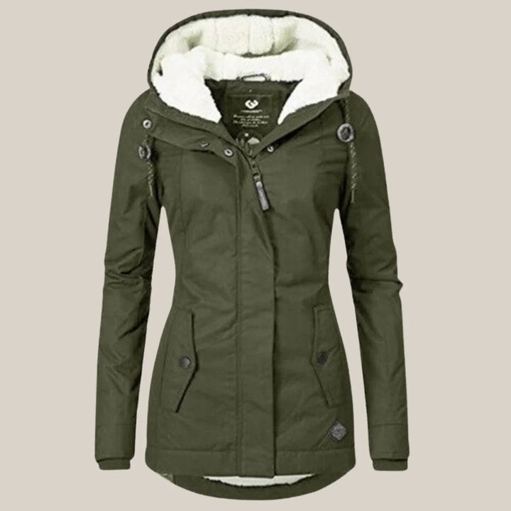 Gewatteerde winterjas met sherpa voering en capuchon