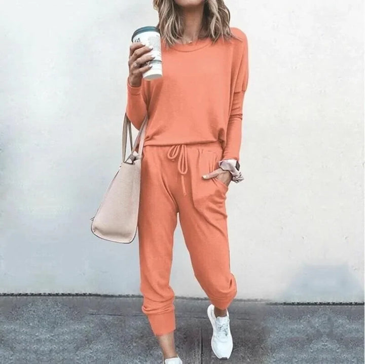 Zachte gebreide loungewearset met longsleeve en joggingbroek
