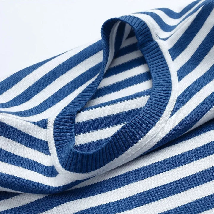 Gestreepte longsleeve met relaxte ronde hals