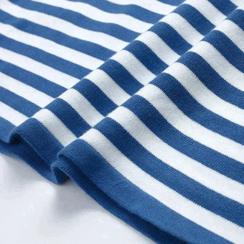 Gestreepte longsleeve met relaxte ronde hals