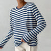 Gestreepte longsleeve met relaxte ronde hals