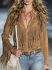 Suède western blouse met franjes