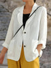 Dames getailleerde linnen blazer met 3/4 mouwen
