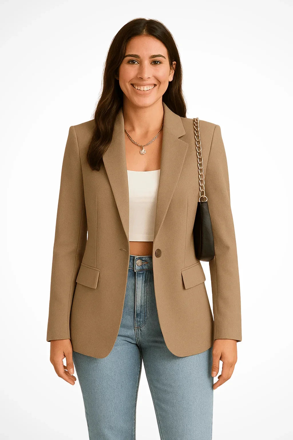 Getailleerde blazer met één knoop