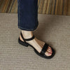 Sandalen met dikke plateauzool in vegan leer en enkelbandje