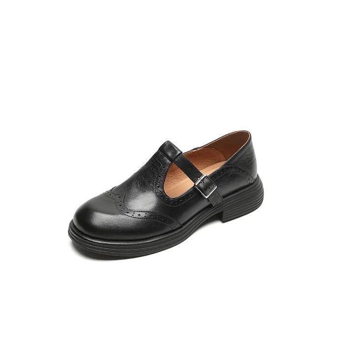 Vegan leren Mary-Jane sandalen met gespband