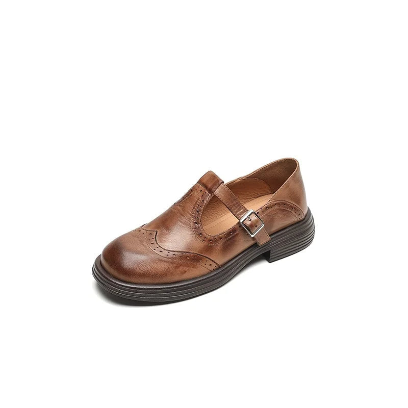Vegan leren Mary-Jane sandalen met gespband