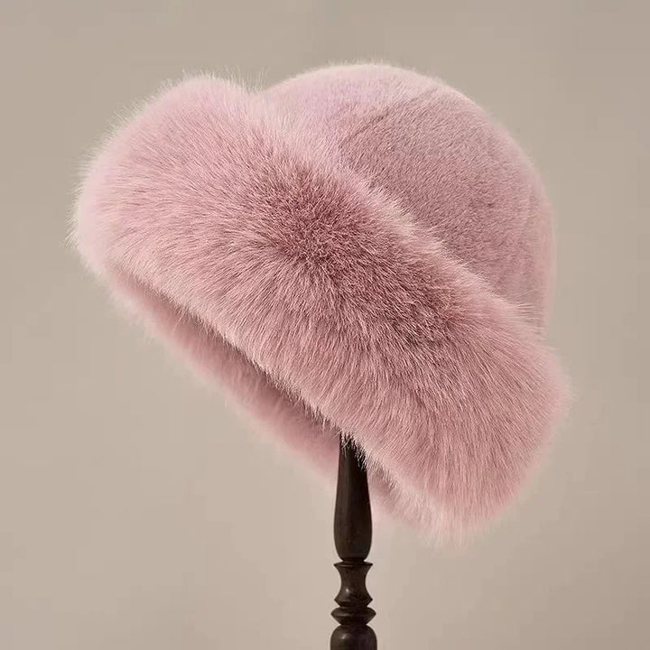 Faux fur winter muts met brede omgeslagen rand