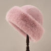 Faux fur winter muts met brede omgeslagen rand