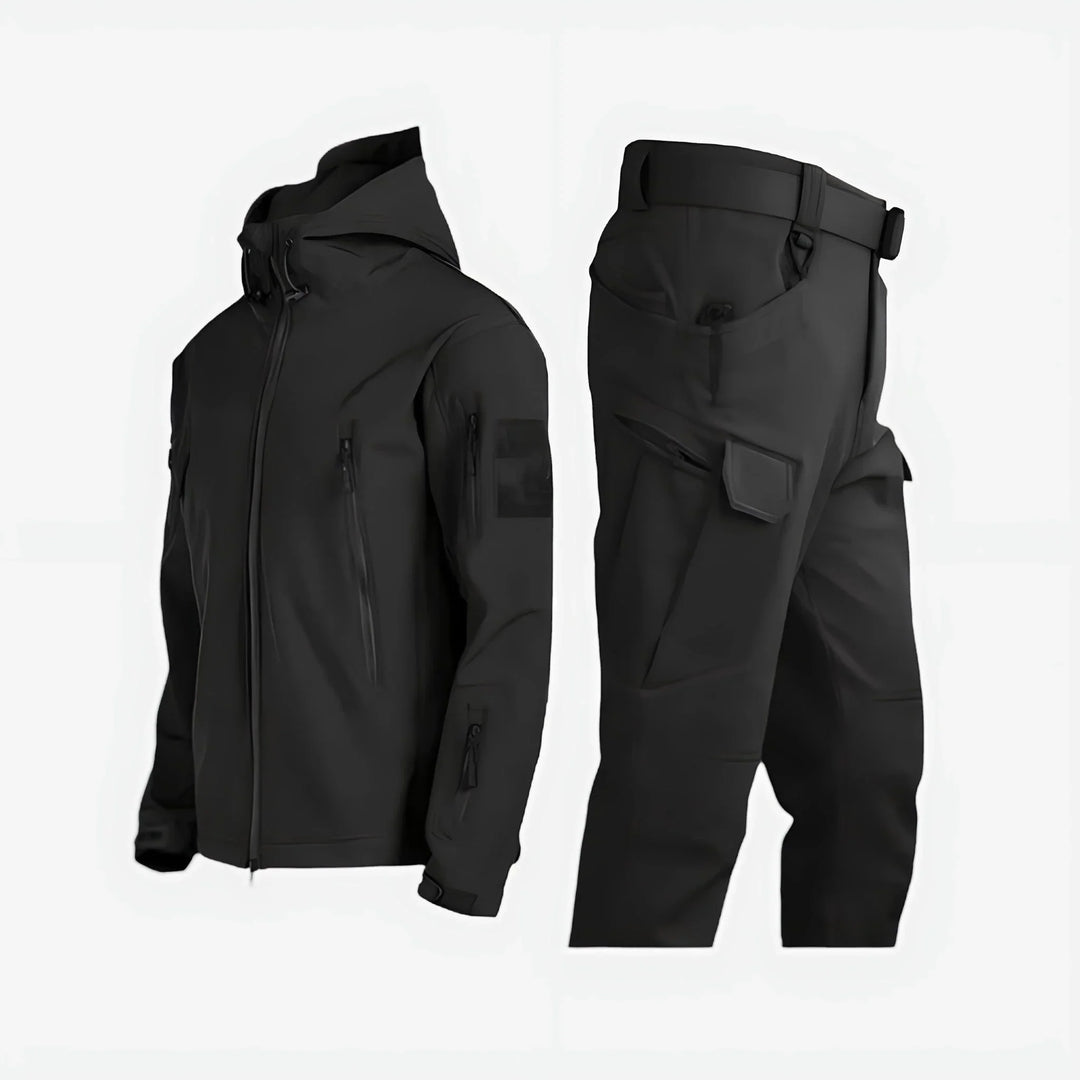 Waterdichte tactical set met capuchonjack en cargobroek