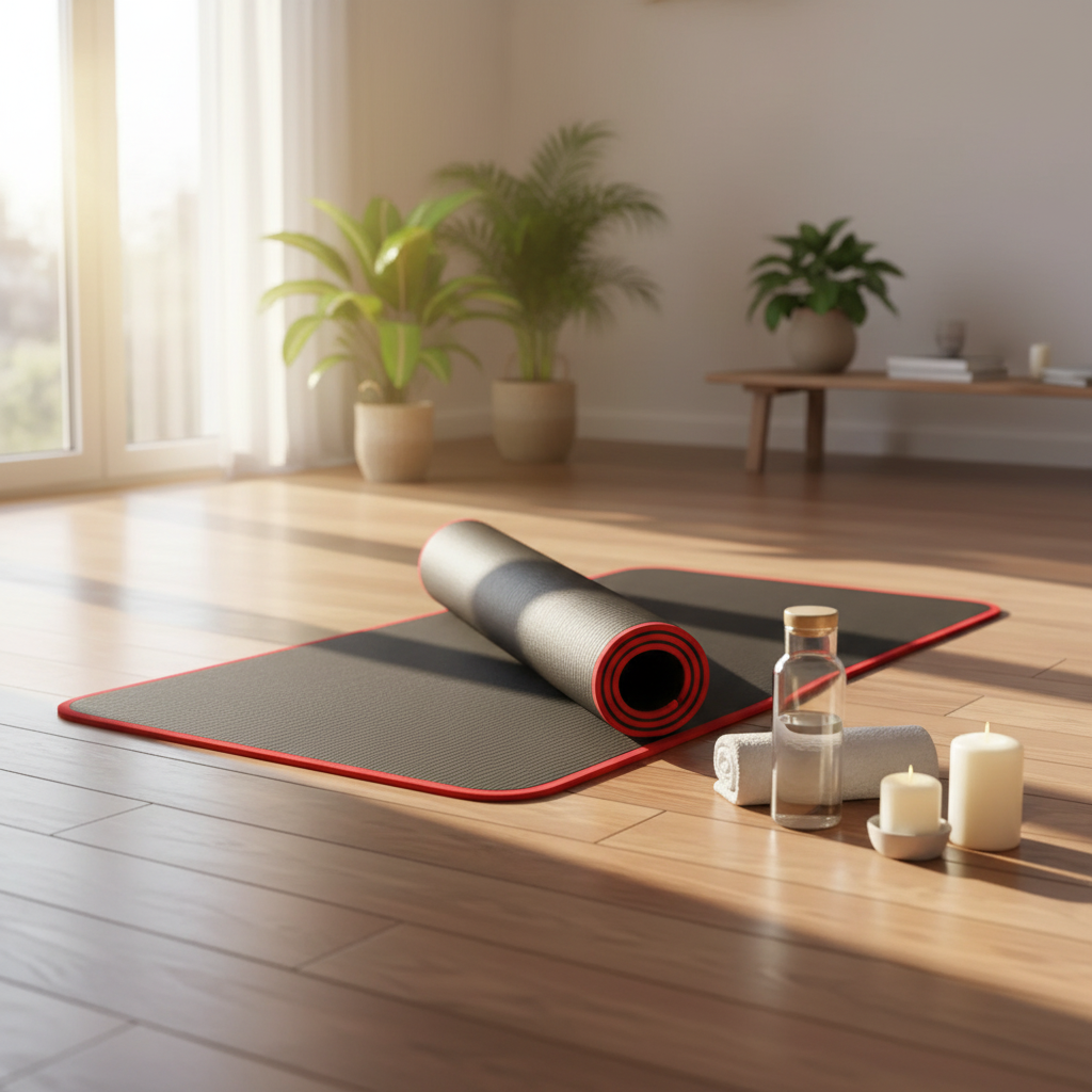 Opvouwbare yogamat voor oefeningen met 10 mm dikke schuimvulling en antislipoppervlak