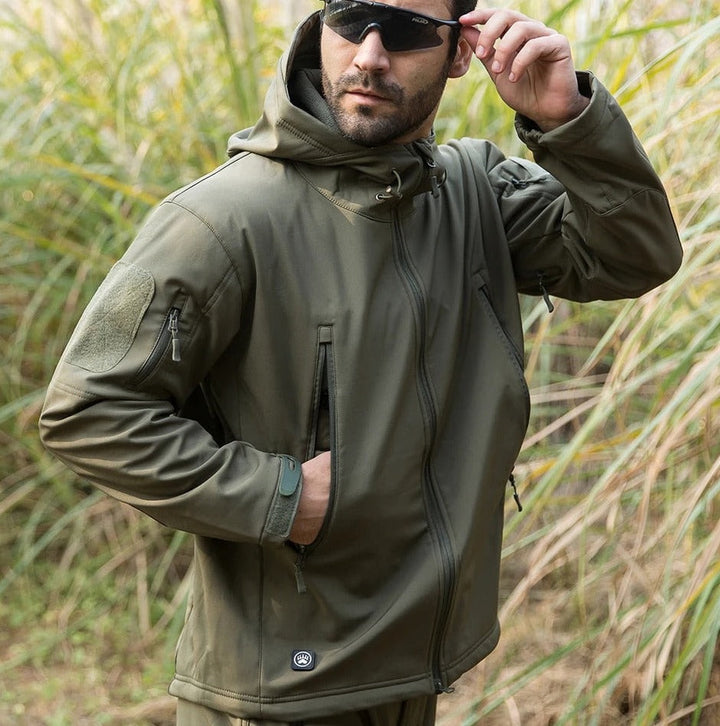 Waterdichte winddichte outdoorset van jas en broek met fleecevoering