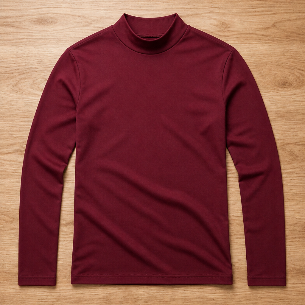 Slim fit herenshirt met lange mouwen en omslaanbare hoge kraag