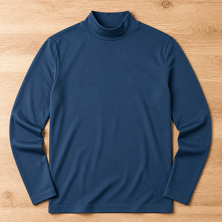 Slim fit herenshirt met lange mouwen en omslaanbare hoge kraag